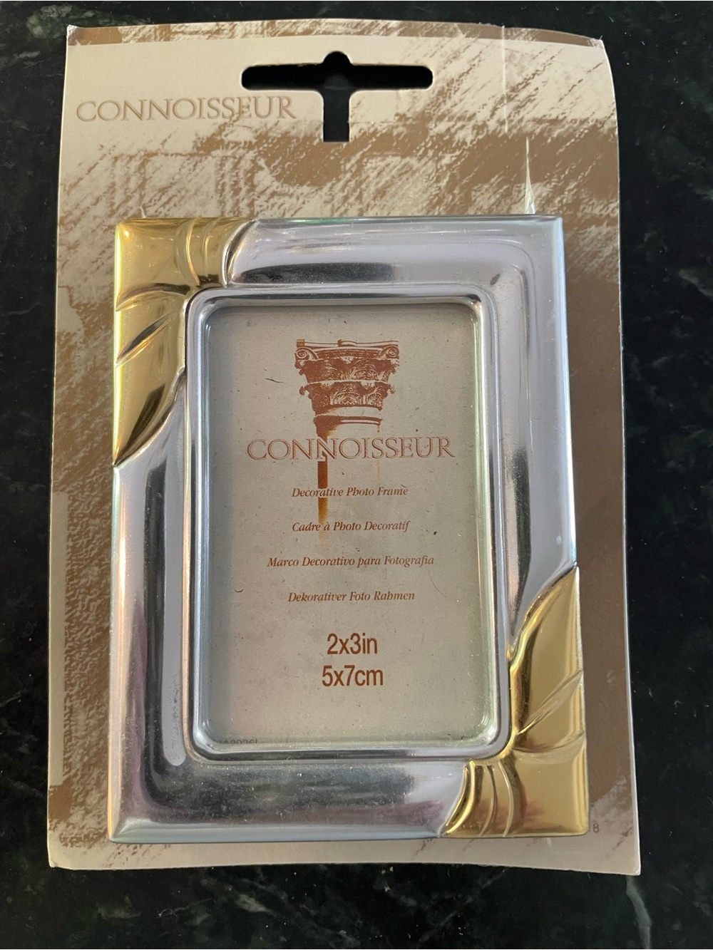 Vintage NOS Connoisseur 2x3 Silver Gold Tone Picture Frame New Old Stock